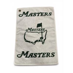 Vintage The Masters Tournament Green & White Golf Bag Towel Augusta READ